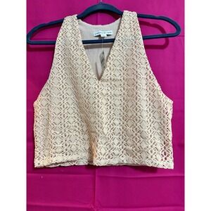 And Now This Peach V Neck Crop Top | Size M